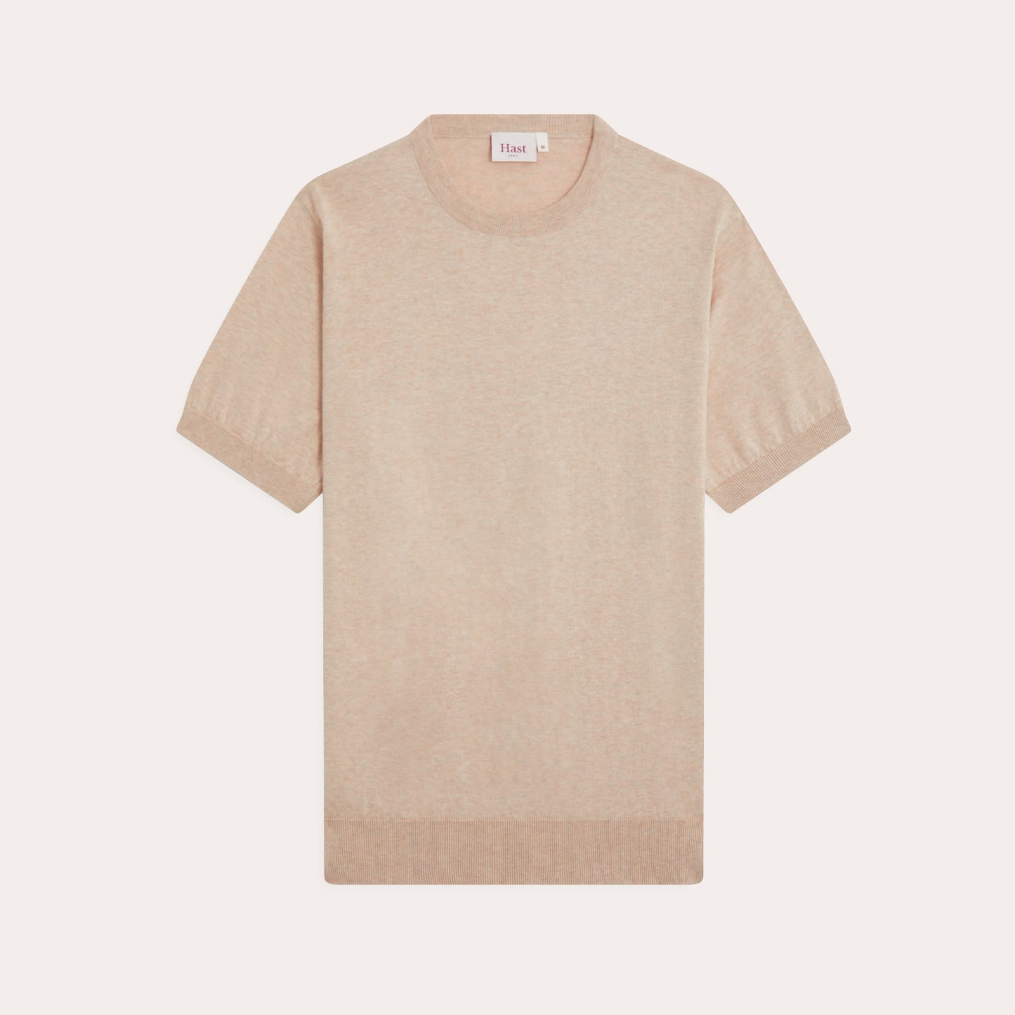 Heather beige organic cotton knit t-shirt