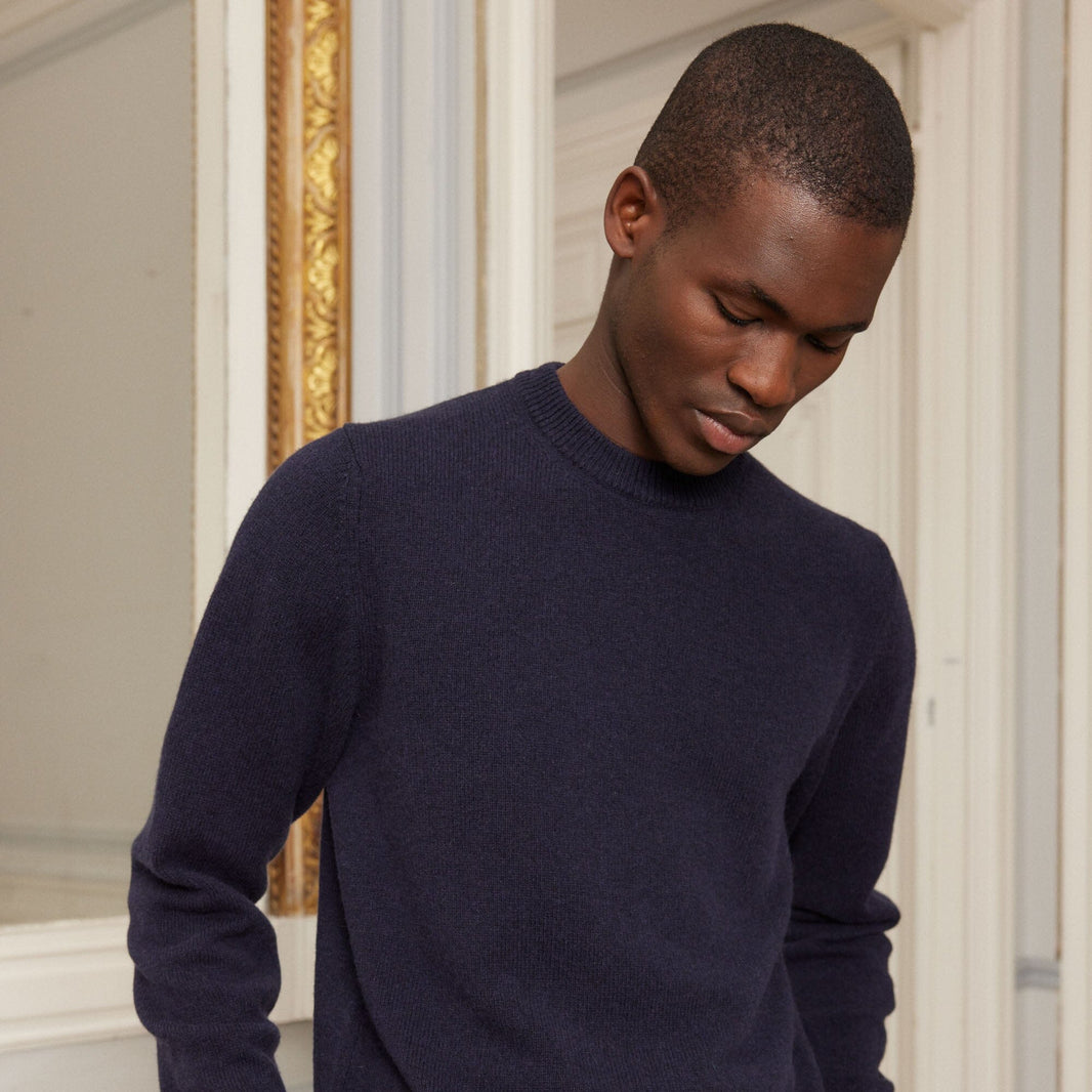 Navy Merino Wool Sweater