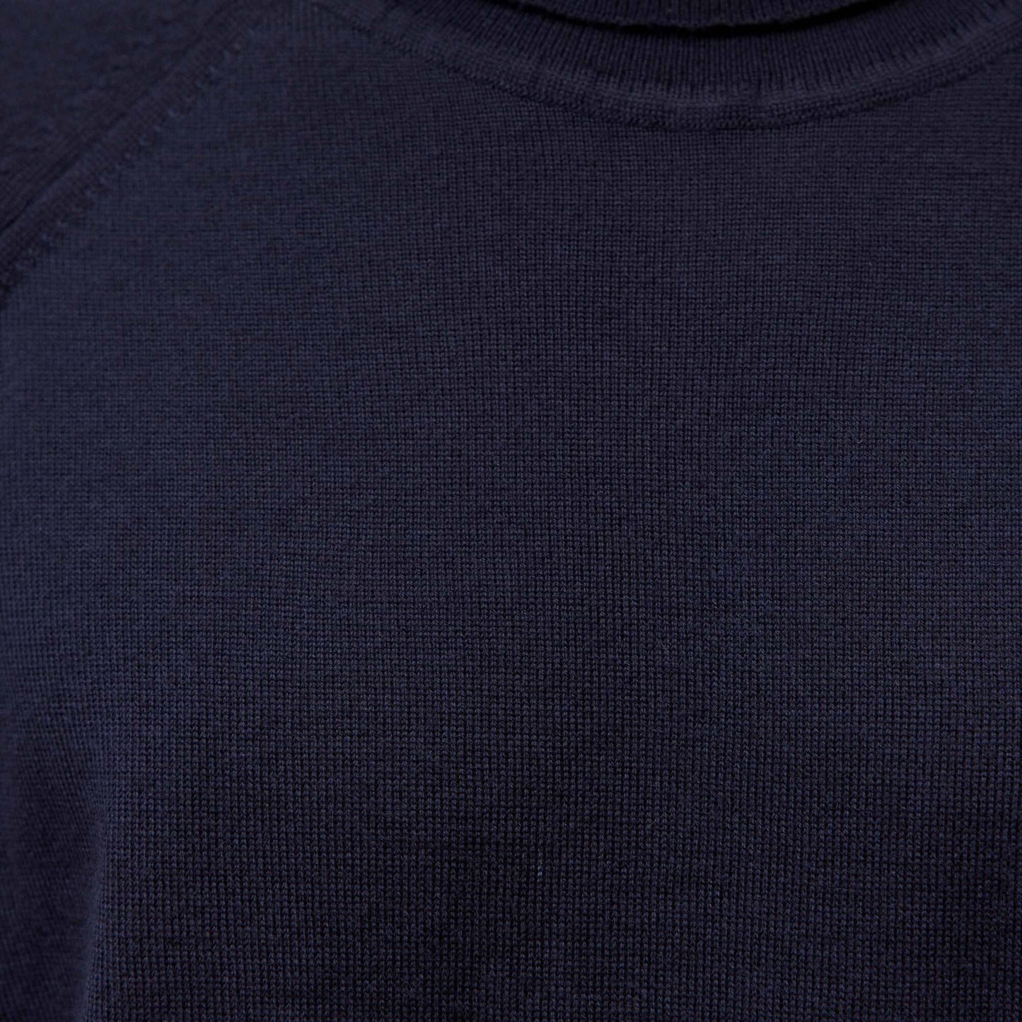 Navy Merino Wool Turtleneck Sweater