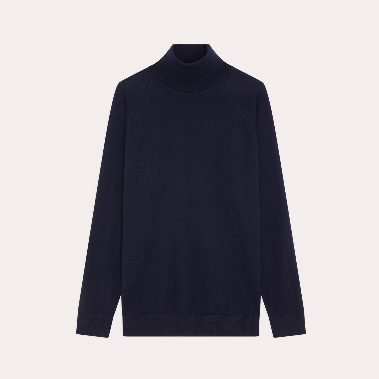 Navy Merino Wool Turtleneck Sweater