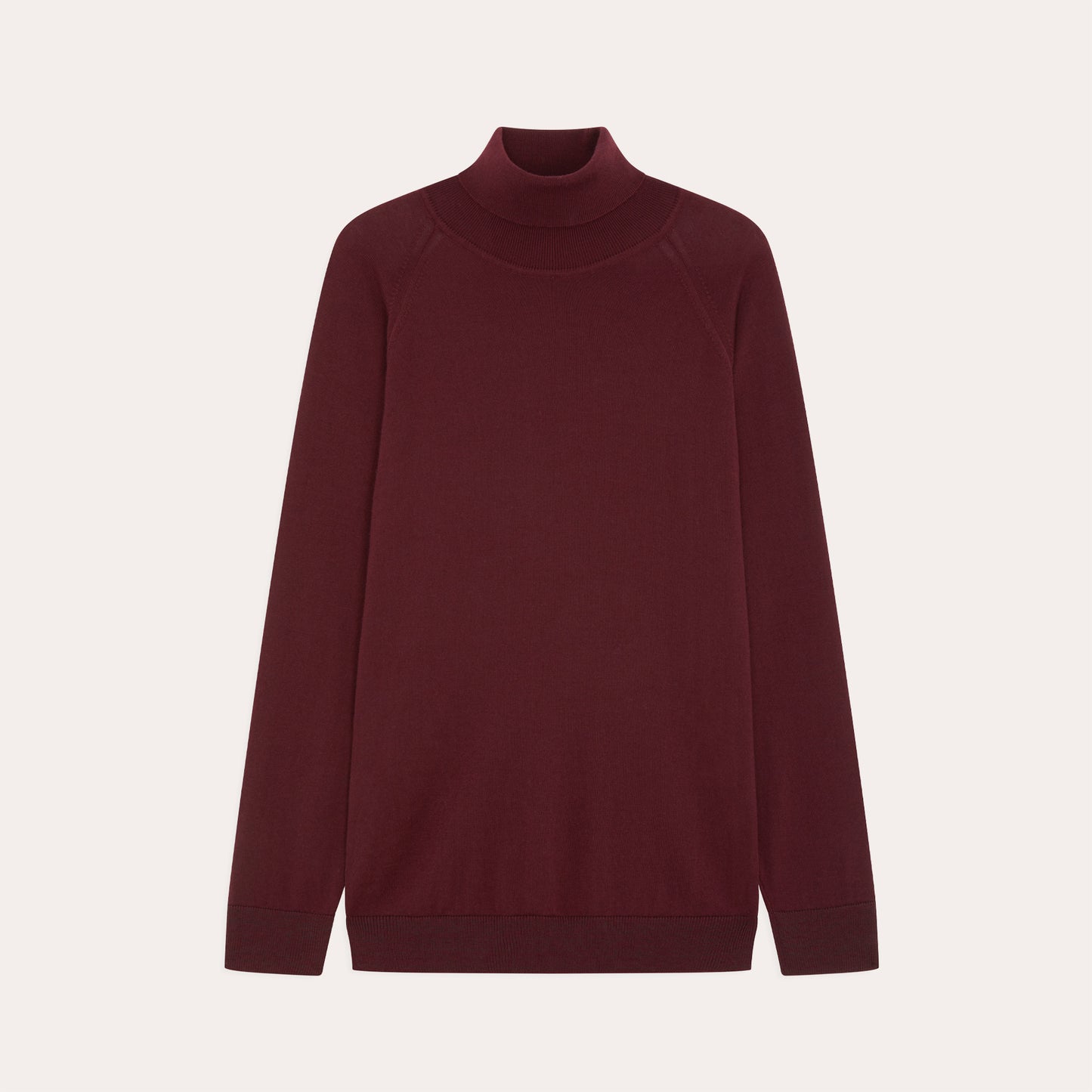 Burgundy Merino Wool Turtleneck Sweater