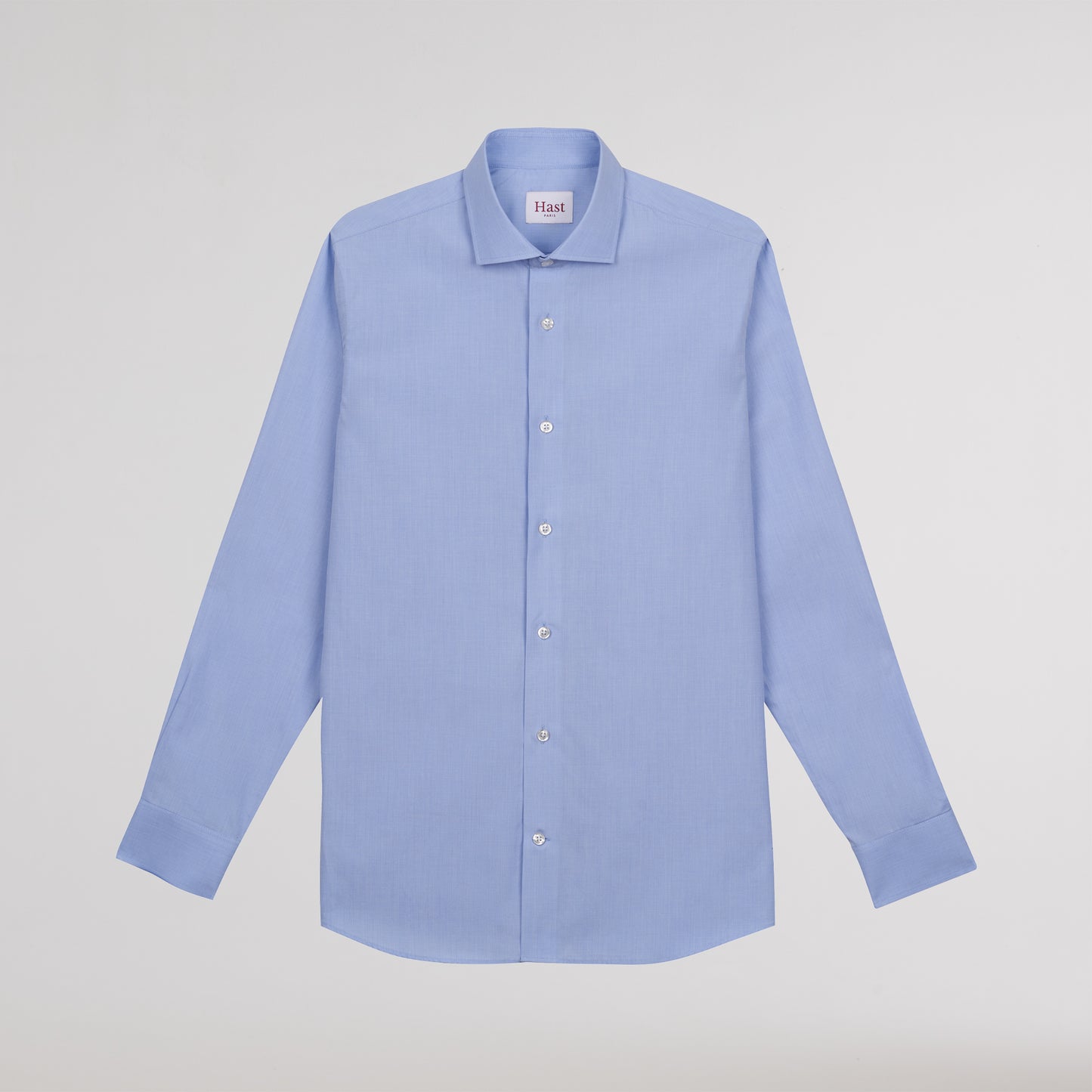 Chemise en fil-à-fil double retors bleu et blanc
