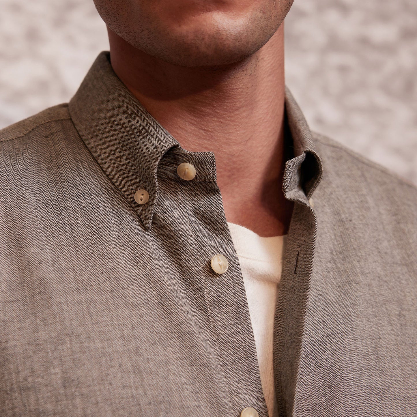 Chemise en flanelle légère taupe