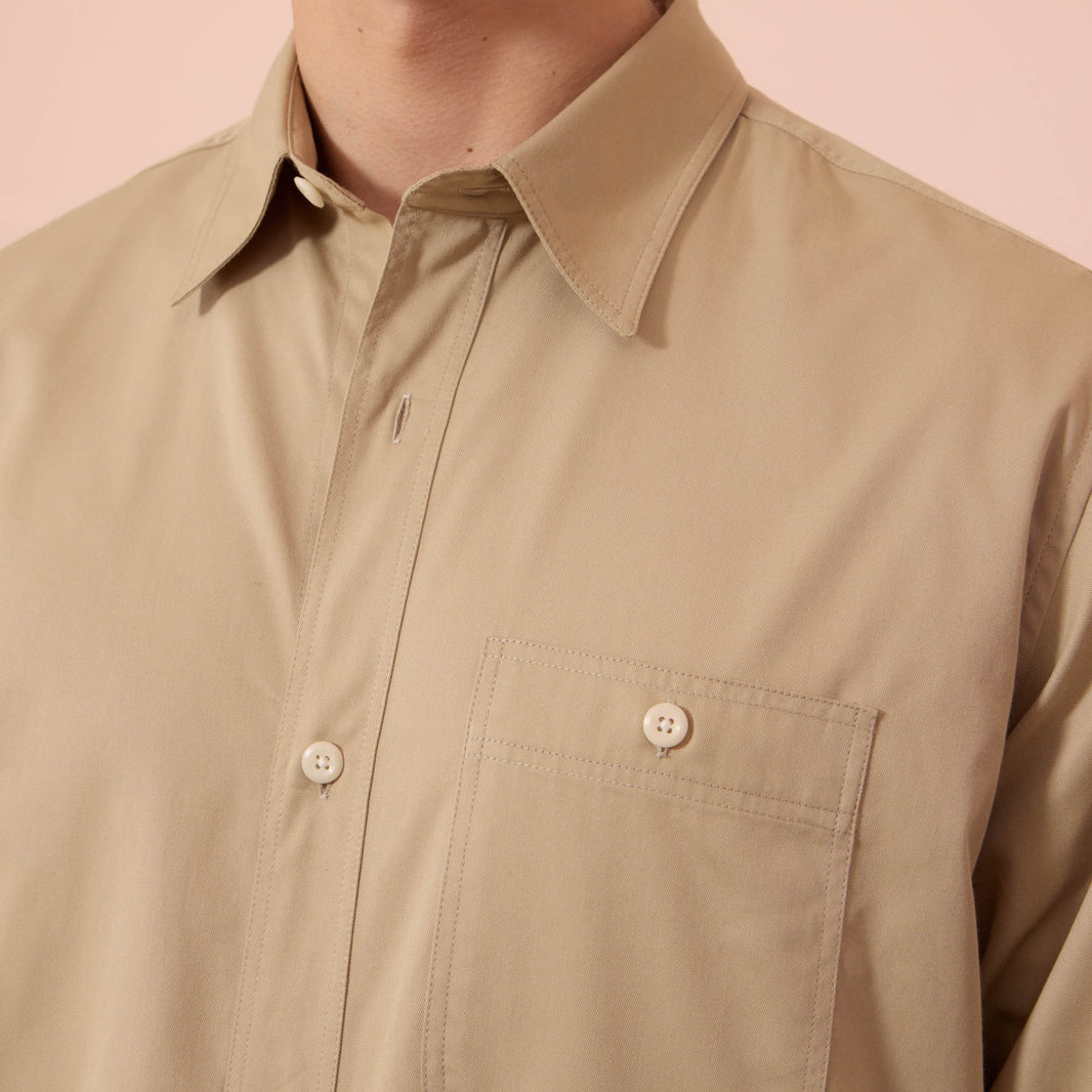 Chemise en twill beige