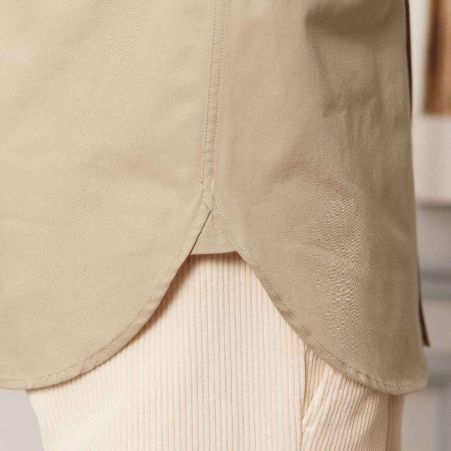 Beige twill shirt