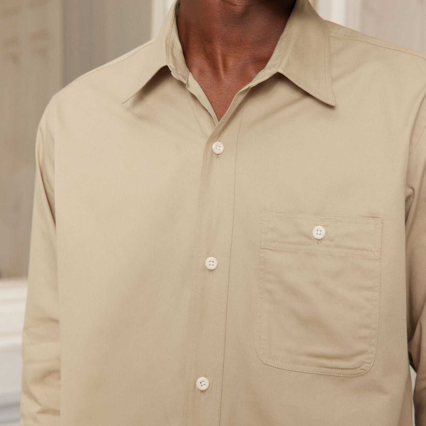 Beige twill shirt