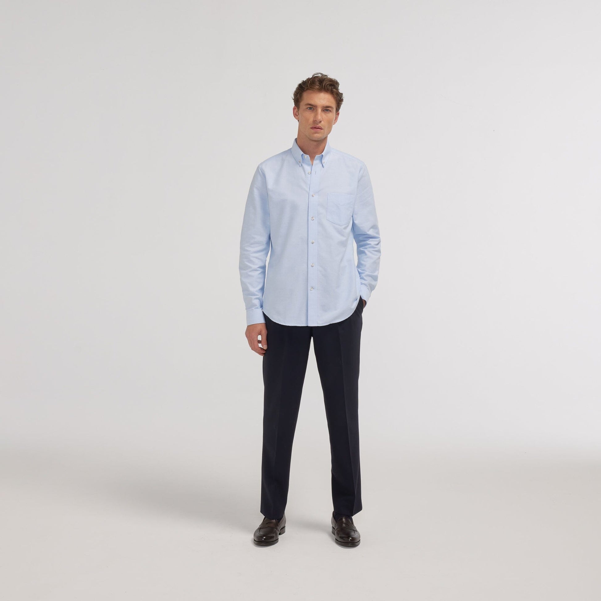 Chemise en oxford bleu ciel