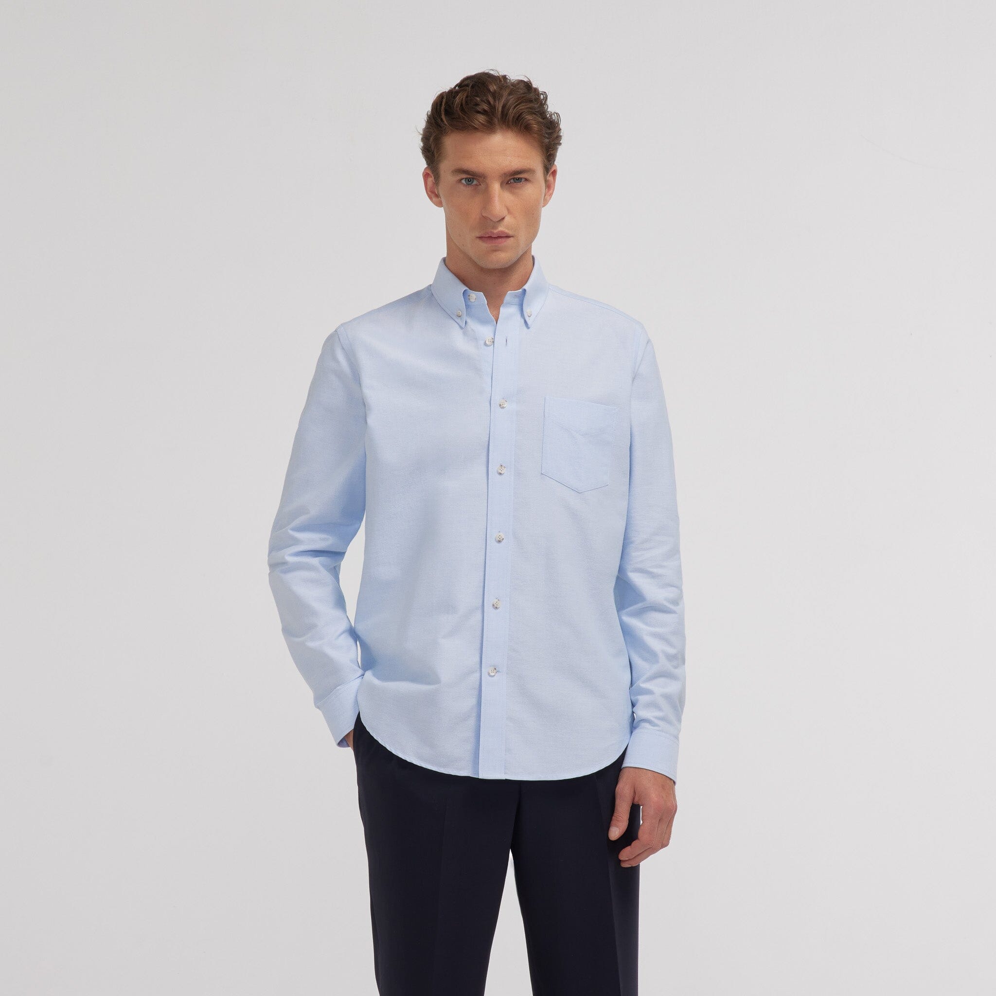 Chemise oxford bleu ciel sale