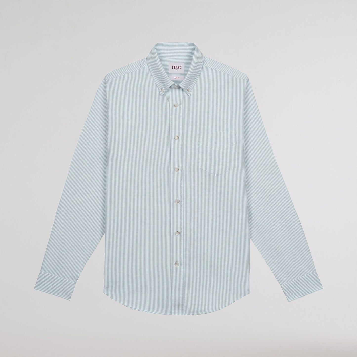 Chemise en oxford à rayures vertes