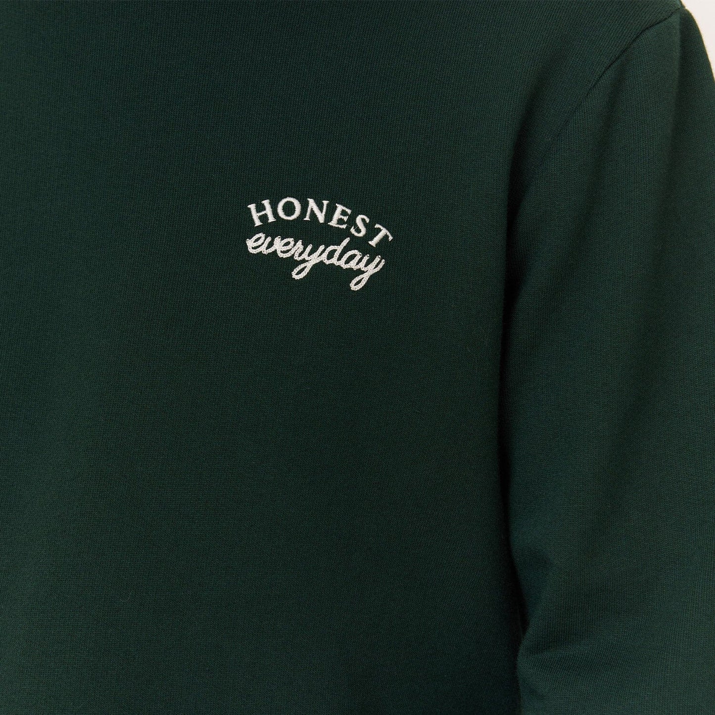 Forest green organic cotton embroidered sweatshirt