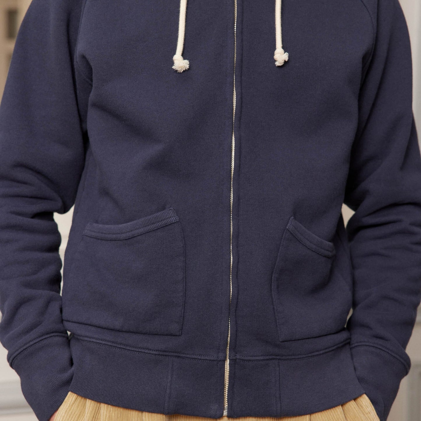 Navy zipped hoodie