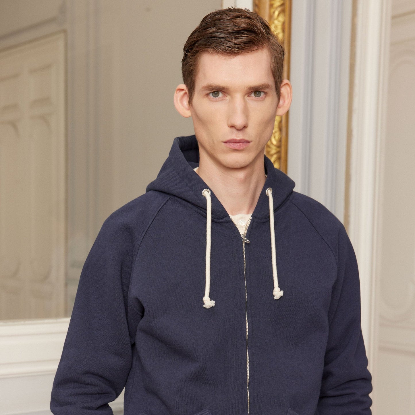 Navy zipped hoodie