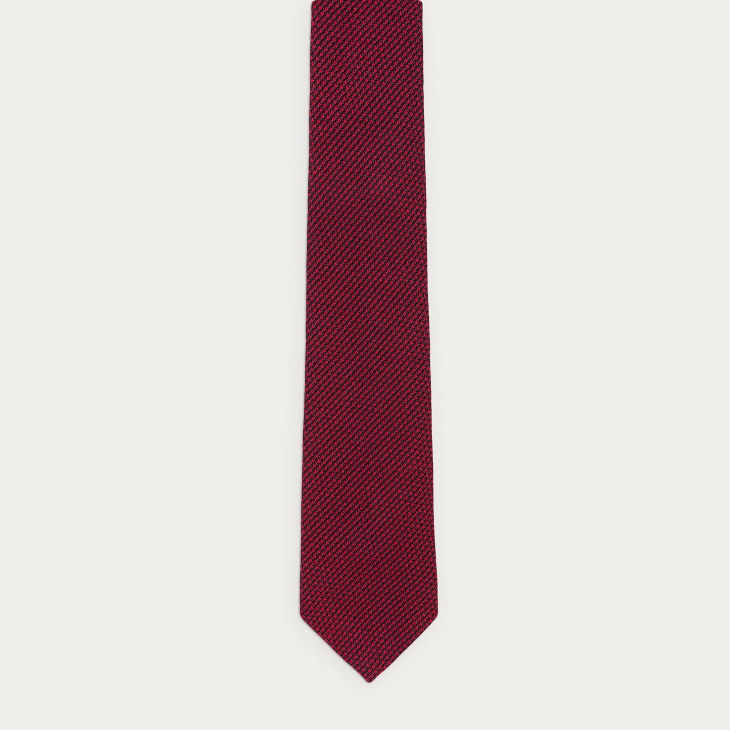 Red silk and cotton grenadine tie