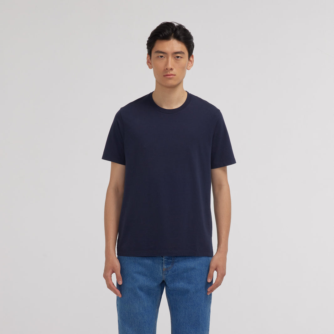 T-shirt en coton biologique bleu marine