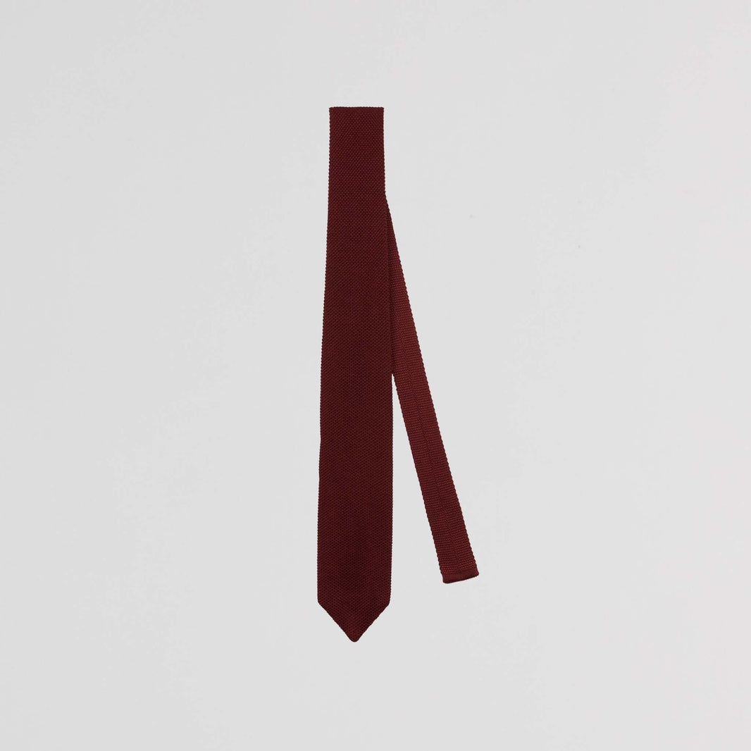 Burgundy silk grenadine tie