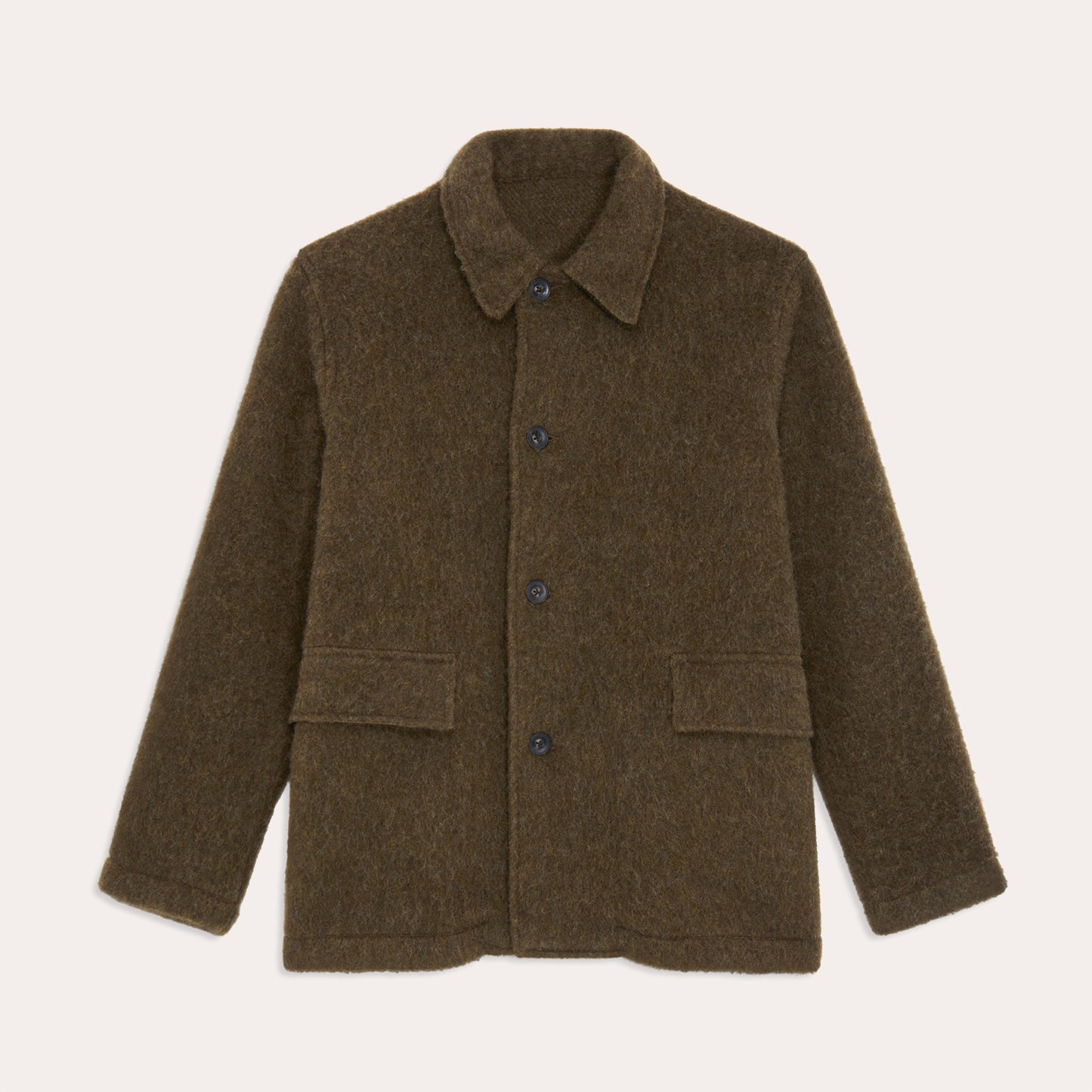 Veste de travail en laine shaggy dog vert foncé