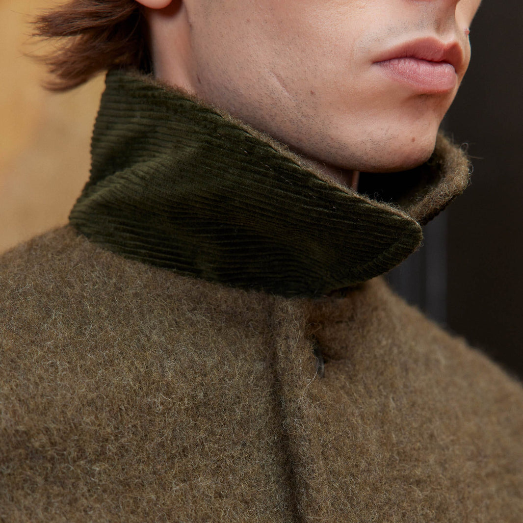 Khaki Shaggy Dog Wool Work Jacket