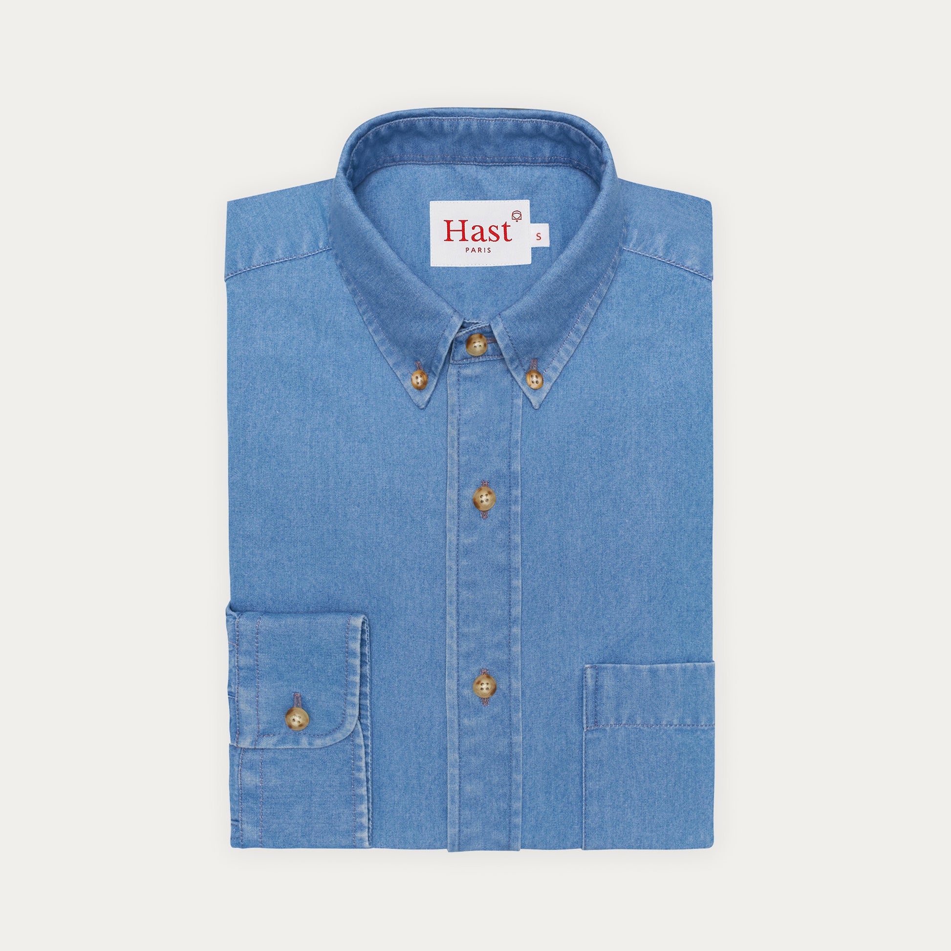 Chemise décontractée en denim bleu clair