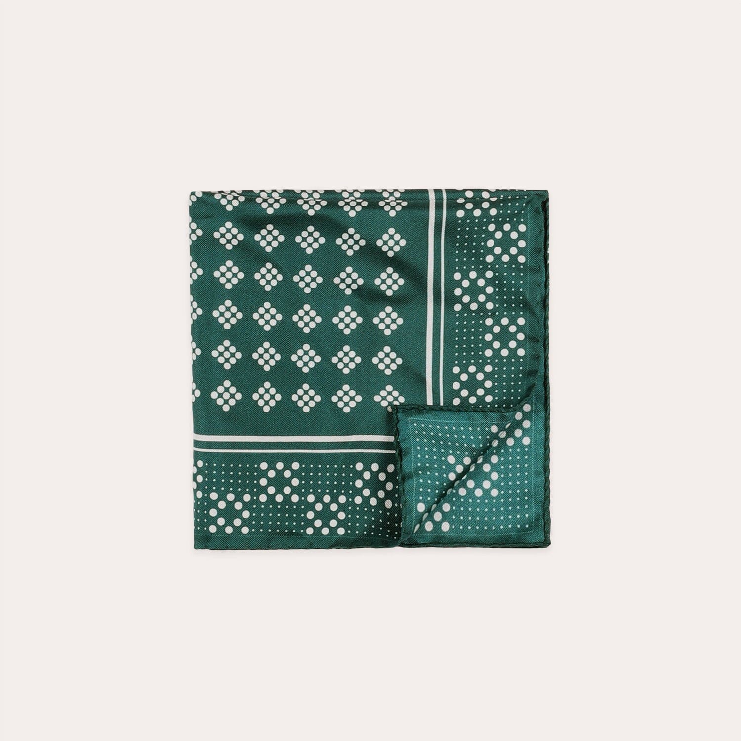 Pochette verte à motifs